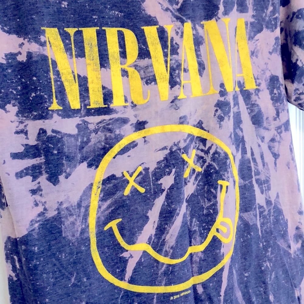 Nirvana Blue/Pink Custom Reverse Bleach Tie Dye - image 2